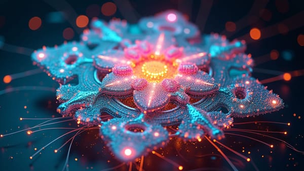 Holographic AI weather forecasting system with iridescent fractals visualizing renewable energy predictions through prismatic data flows | #AIMeteorology