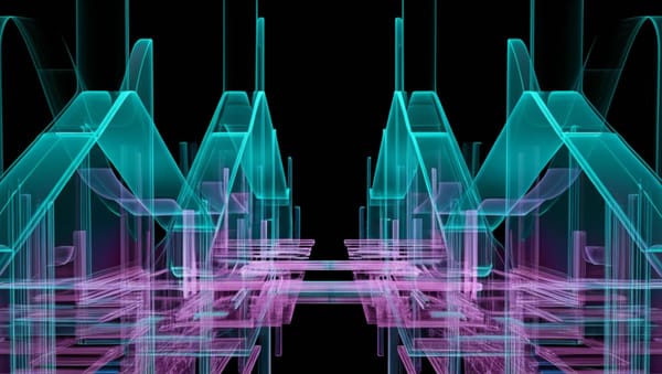 AI-human cooperation visualized through crystalline neural bridge with iridescent data streams and holographic trust mechanisms in neo-futurist aesthetic